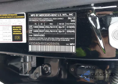 2013 Mercedes-Benz Ml 350 4Matic z USA, uszkodzony, nr VIN 4JGDA5HB0DA259696